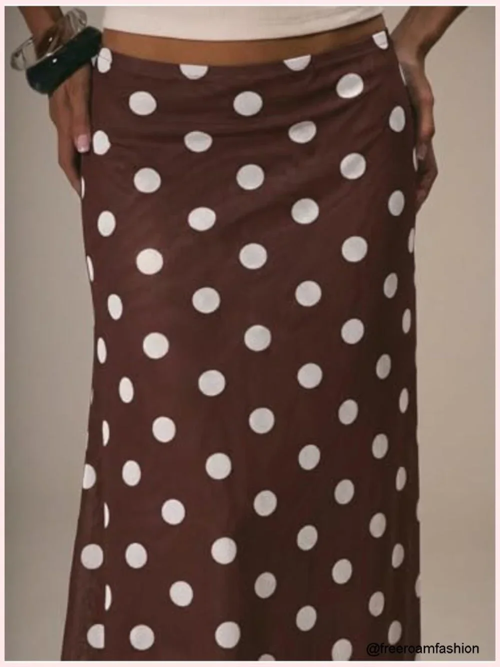 Polka Dots Midi Skirt Flowy Mesh Long Skirt Summer